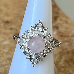 Bomb Parth Retro RBP4684 She’s All Magic Rose Quartz on Rhodium Ring
